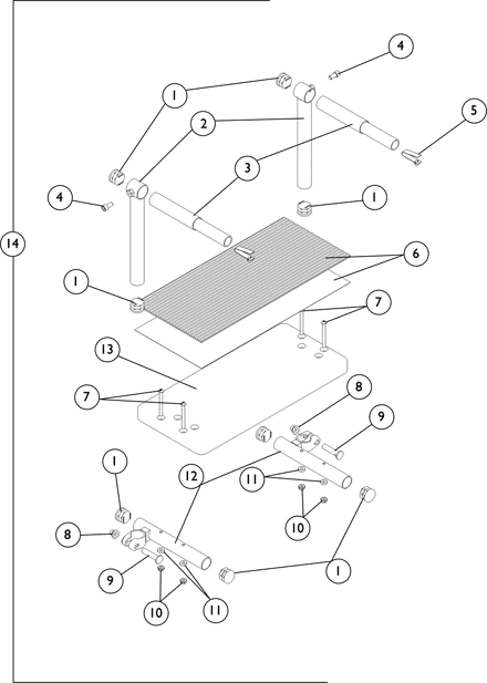 One Piece Footrest - Adjustable