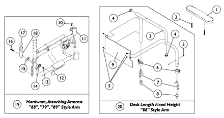 Space Saver Fixed Height Arm - 88