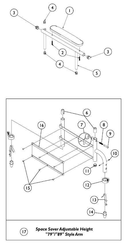 Space Saver Adjustable Height Arm - 79