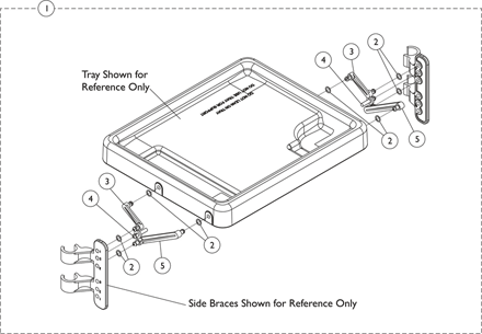 Walker Tray Hardware - Model 6007