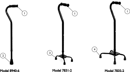 Bariatric Canes (Models 8940-6, 7831-2, 7835-2)