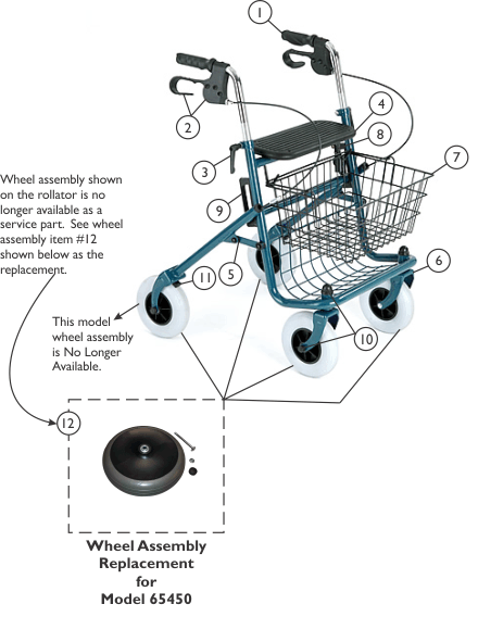 Rollator (Four Wheeled) - Model 65450