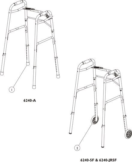 Walker (Blue-Release Walker - Model 6240-A, 6240-5F & 6240-JR5F)