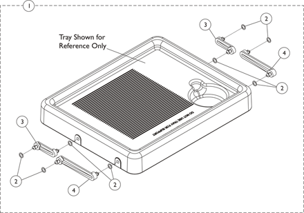 Walker Tray Hardware - Model 6002