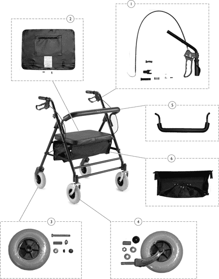 Rollator Bariatric (Four Wheeled) - Model 66550