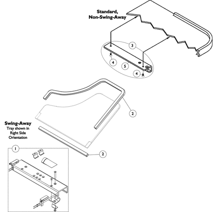 Swing and Non-Swing Lap Tray Mounting Hardware