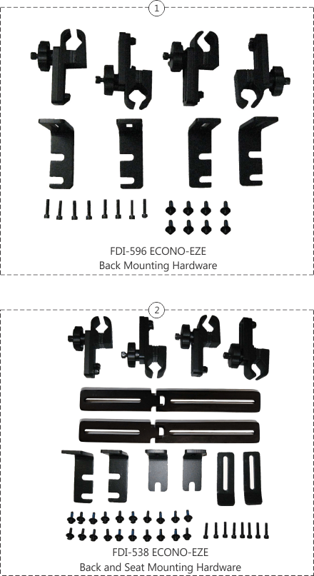 ContourU and Silhouette Back and Seat Mounting Hardware