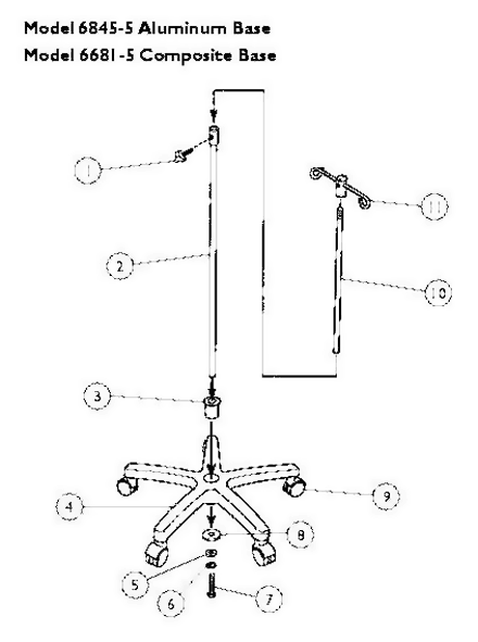 I.V. Stand - 6845-5, 6681-5