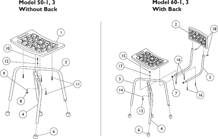 Shower Chair (Compact Blow Molded)