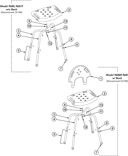 Shower Chair (Large Blow Molded)