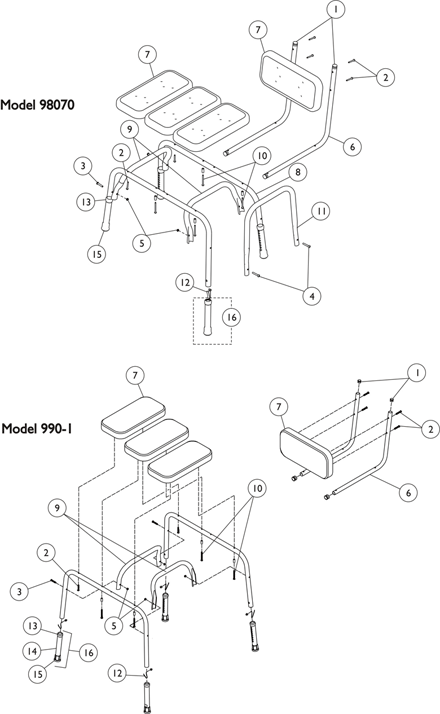 Transfer Bench (Compact Blow Molded - Models 98070 and 990-1)