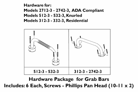 Grab Bar Hardware