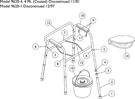 Stationary Commode with Back Tube