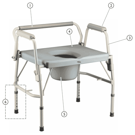Commode Drop Arm - Bariatric (Model 6599)