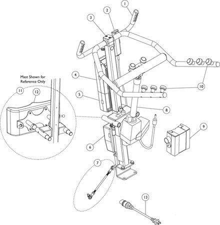 Mast/Boom Assembly - RPS440 Power Stand-Up Lift