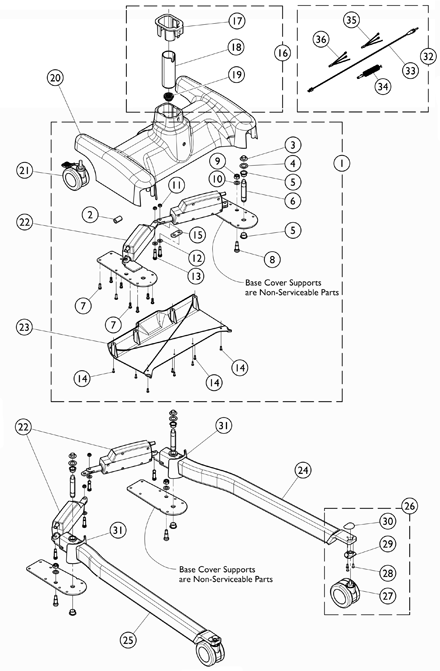 Roze Stand Up Lift Base Assembly