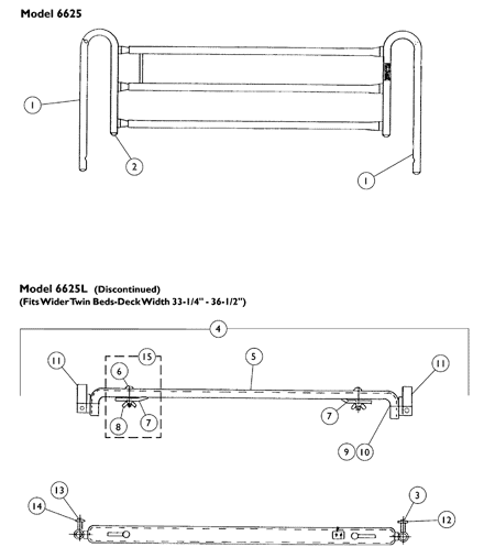 Deluxe Telescoping Bed Rail and Crossbrace Assembly