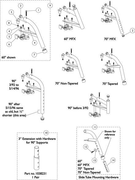 Footrest Support Assemblies