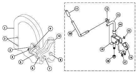 Legrest Calf Pads and Ratchet Assemblies