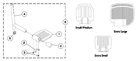 Footplate, Pivot Tube and Hardware - A1562/A1564 Aluminum