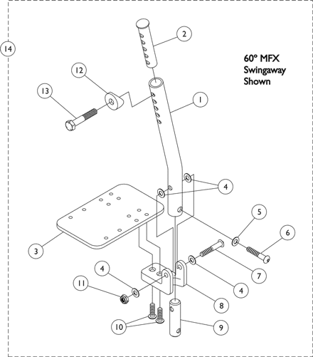 A1562 Flip-Up Footplates and Pivot Tube