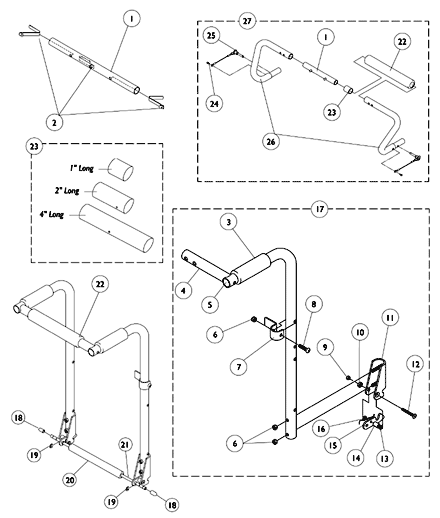 Back Canes and Stroller Handle Assembly