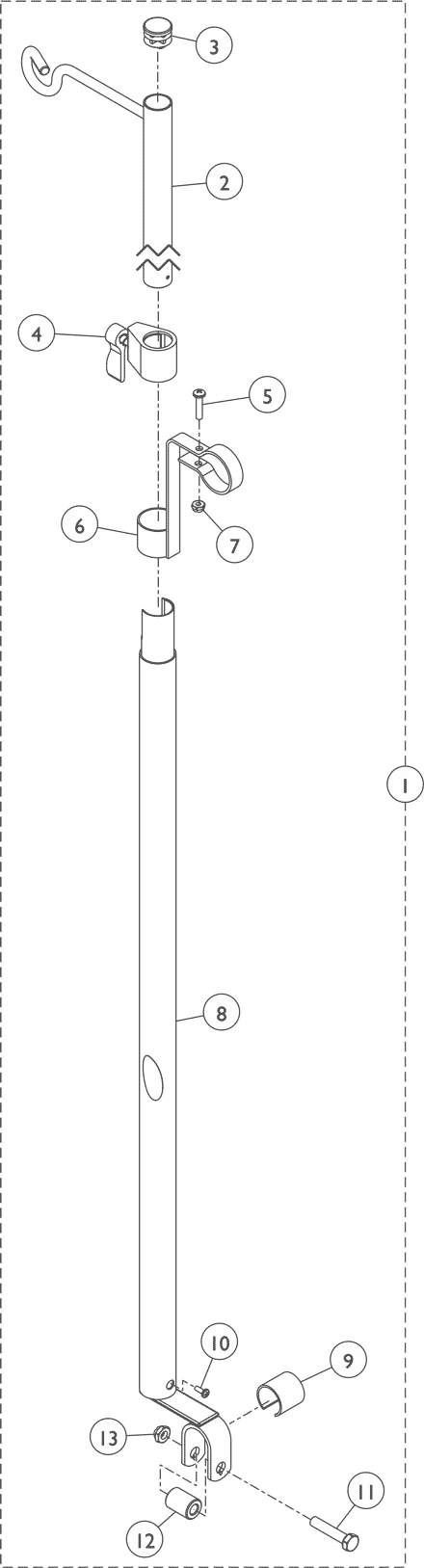 I.V.Rod and Bracket (2218) - Non-Recliner