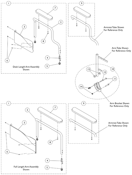 9000SL Non-Removable Space Saver Fixed Height Arms