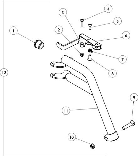 Footrest Support Assembly - T963A/C/S