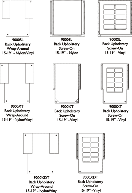 Back Upholstery without Hardware - 9000SL / 9000XT / 9000XDT