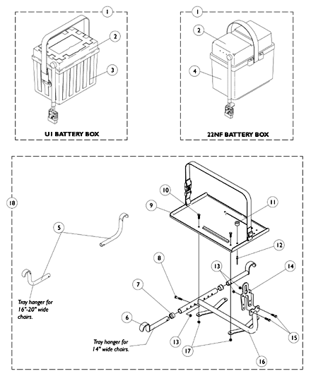 Battery Tray and Hangers