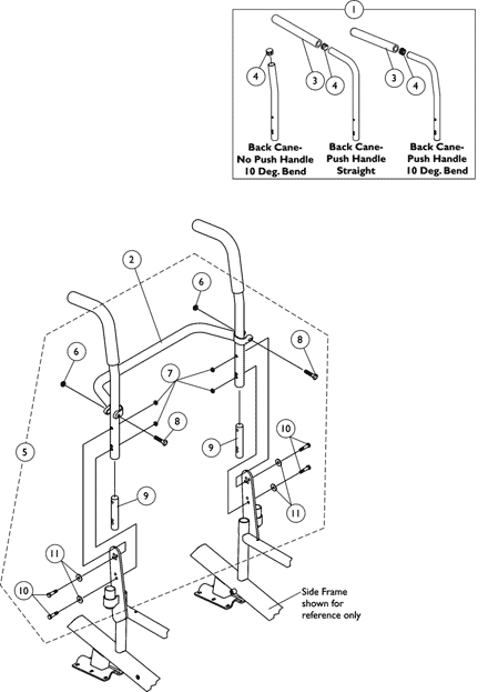 Back Canes and Attaching Hardware