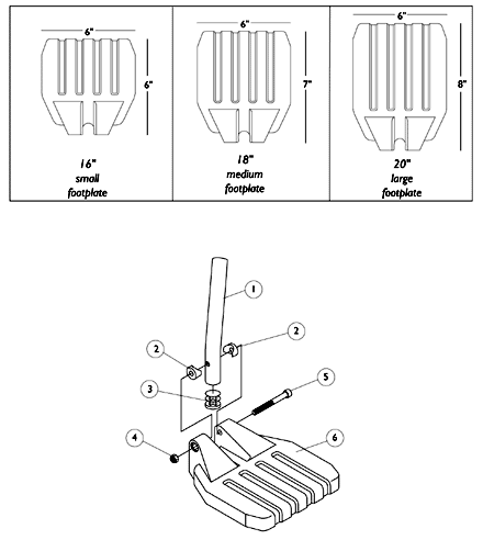 Pivot/ Slide Tube and Footplate