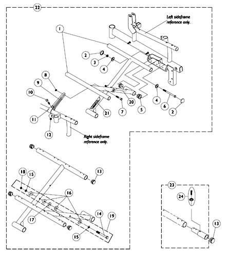 Crossbraces, Seat Extensions and Hardware