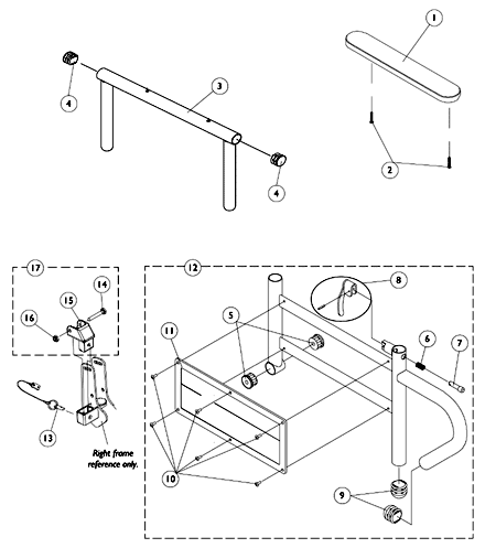 Arms, Adjustable Height Removable