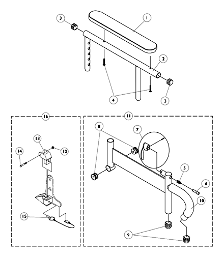 Arms, Junior Adjustable Height