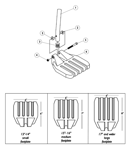 Pivot/Slide Tube and Composite Footplates