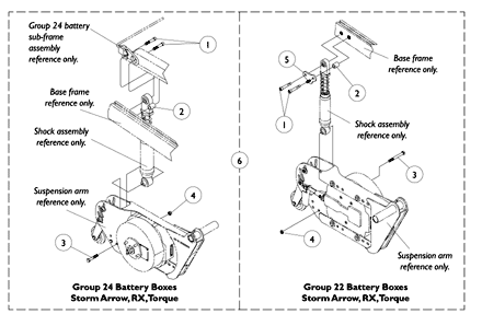 Shock Suspension Mounting Hardware (RWD)