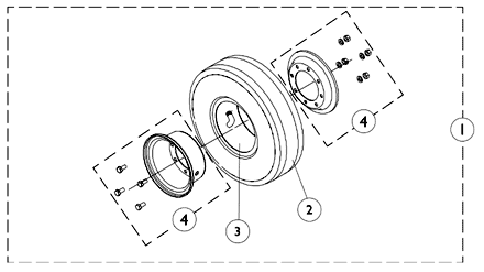 Drive Wheel and Attaching Hardware for Free Wheel Hub Mounts