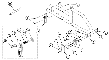 Caster Head Tube and Axle Mounting Plare Attaching Hardware