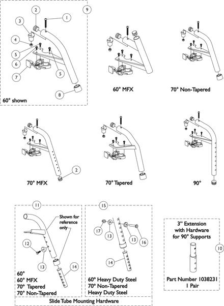 Footrest Support Assemblies