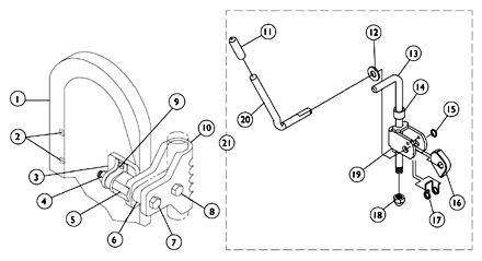 Legrest Calf Pads and Ratchet Assemblies