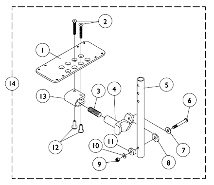 Footplate, Adjustable Angle Footplate with Pivot Tube - AT5543