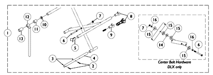 Crossbraces and Hardware EX/ DLX (Before 3/12/00) /MG/MGI/CareGuard