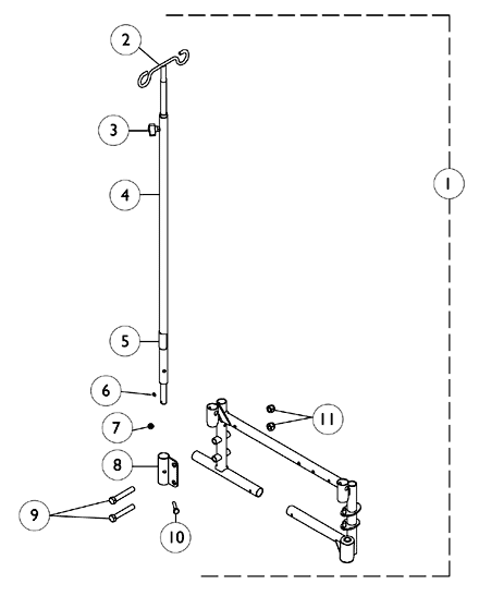 I.V. Rod and Bracket - 1322SXR