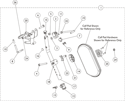 Legrest Support Assembly - T94H/TLXH4 Series