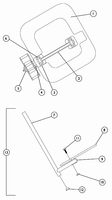 Legrest Calf Pad Assembly & Pivot Slide Tube with Footplate