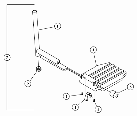 Footrest Pivot Slide Tube with Footplate