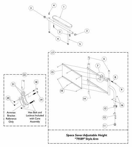 Space Saver Adjustable Height Arms