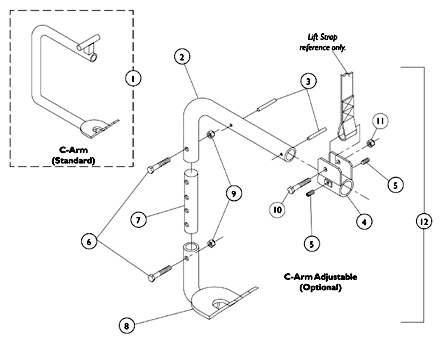 C-Arm (Standard) and C-Arm Adjustable (Optional)